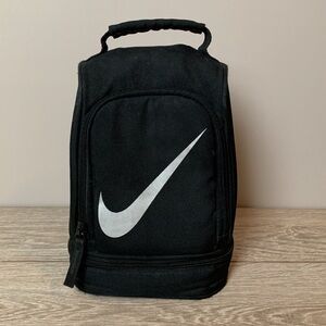 NIKE Black w/White Swoosh Insulated Domed Lunch Bag